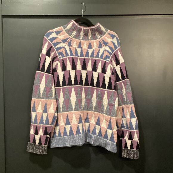 Altuzarra Stilbo wool blend turtleneck Multicolored geometric knit Sweater Small - Picture 11 of 11